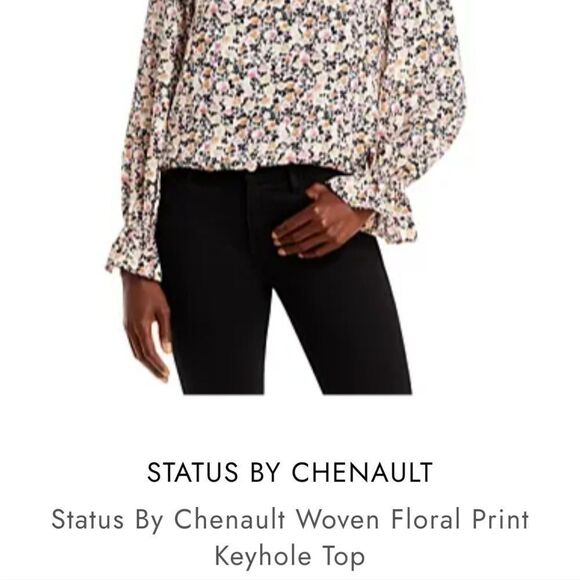 Status By Chenault woven floral print keyhole shirt - Picture 2 of 6